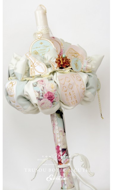 Lumanare de botez pentru fetite tematica Alice in Wonderland, 65x4cm, Alice in tara minunilor  4